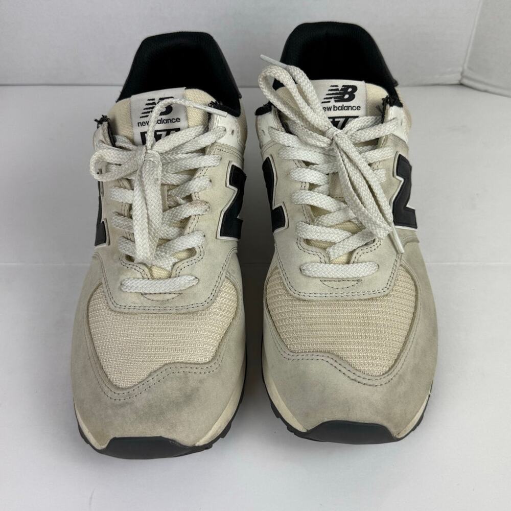 New Balance 574 Men's Sneakers - Beige/Black Size 12 - Picture 2 of 12